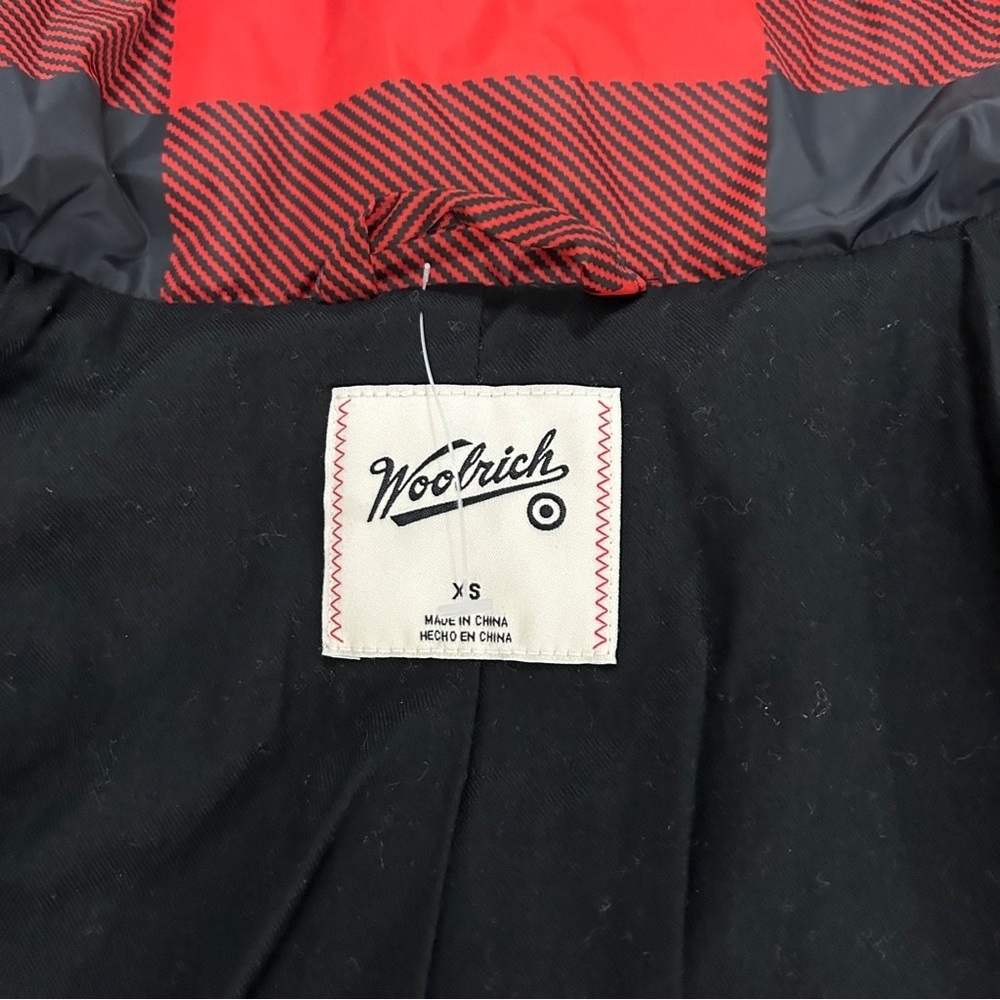 Woolrich x Target Buffalo Check Puffer Jacket Red Black NWT - Picture 5 of 10